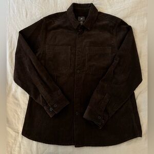 H&M chocolate brown corduroy shacket